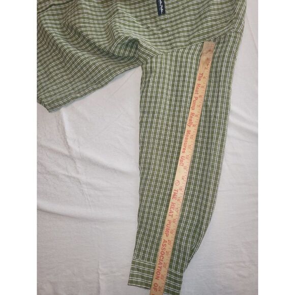 Pelle Pelle Button Up Shirt Men Sz‎ M Vintage Geometric Long Sleeve Green - Picture 5 of 7